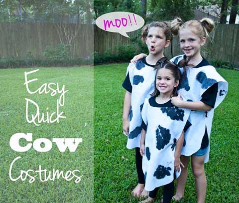 Homemade cow costume for kids