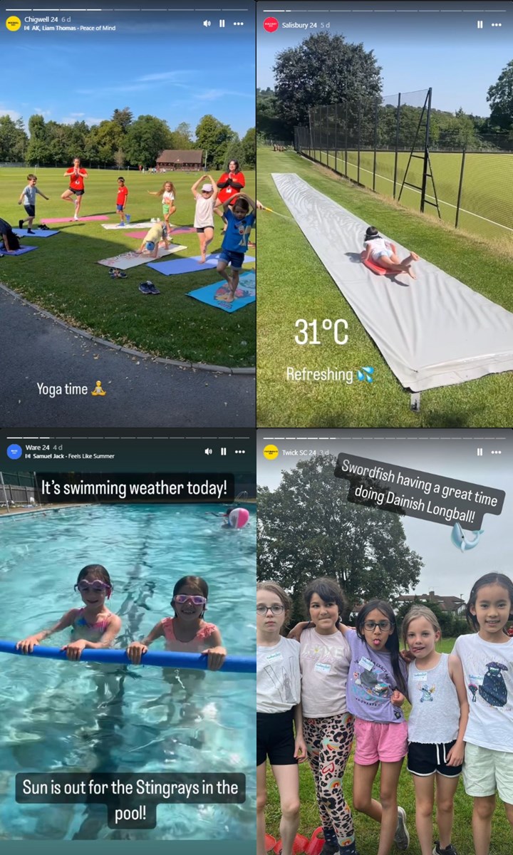 Barracudas summer camp instagram takeovers from 29th July to 2nd August 2024