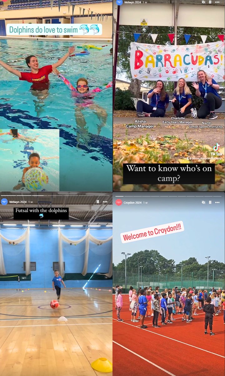 Barracudas camps Instagram takeovers from 19th to 23rd August 2024