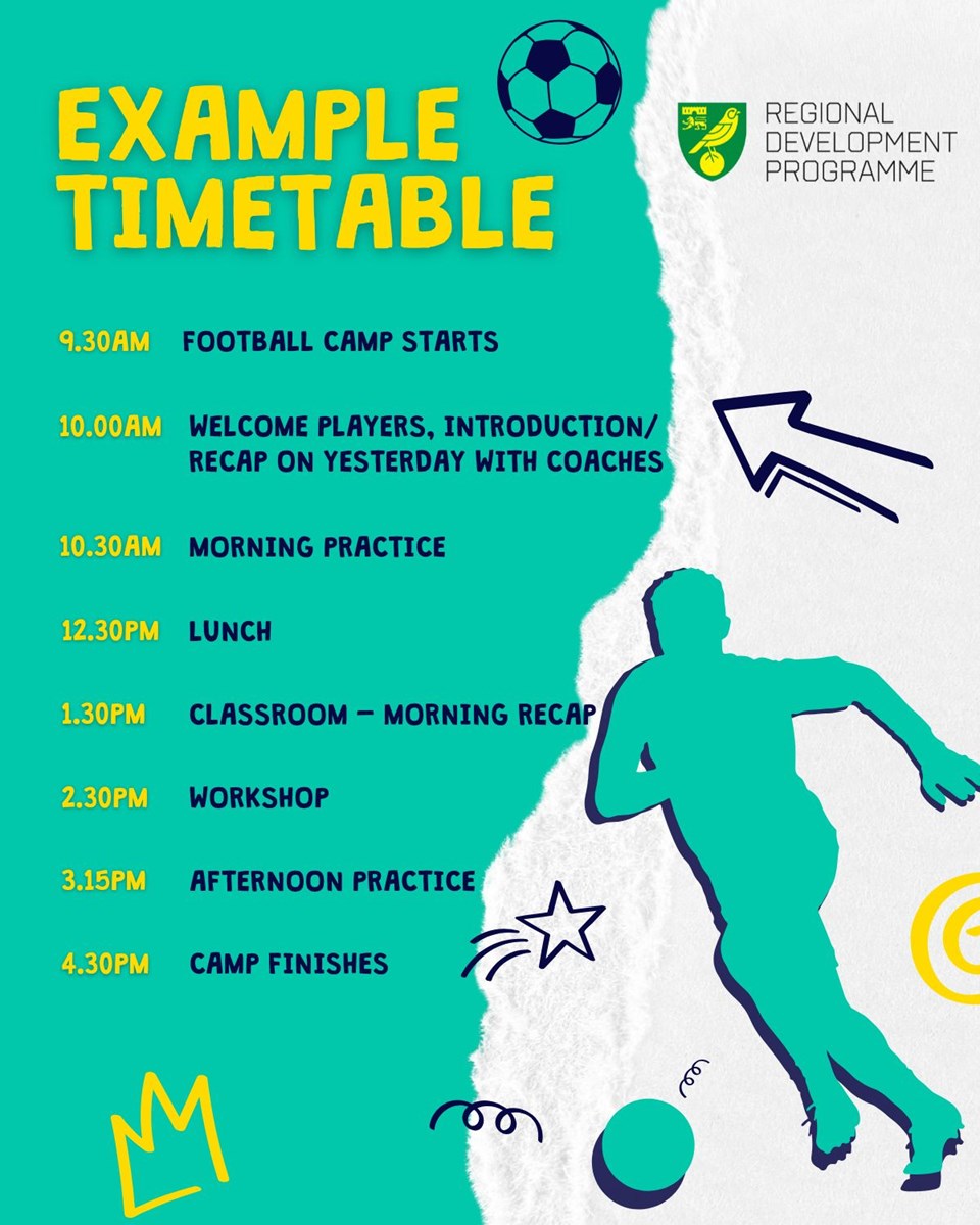 Norwich City RDP example timetable at Barracudas